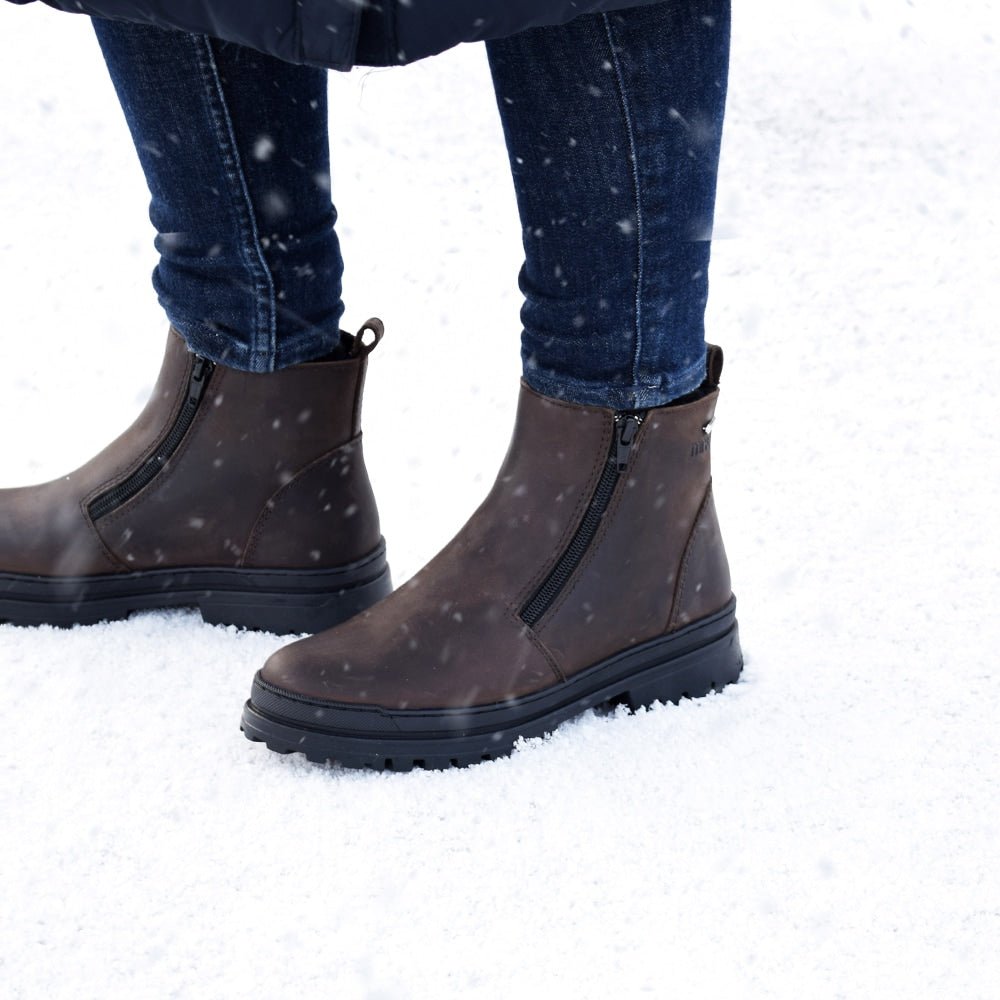 Minfot Dubbskor Haga Skinn Ull Brun