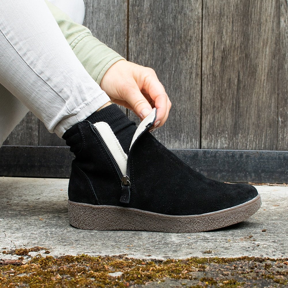 Produktbild 2 - Minfot Vera Boots Dubbel Dragkedja Mocka Svart