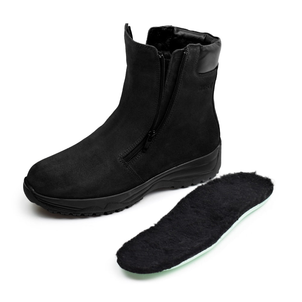 Minfot Dubbskor Boden Mocka Ull Svart