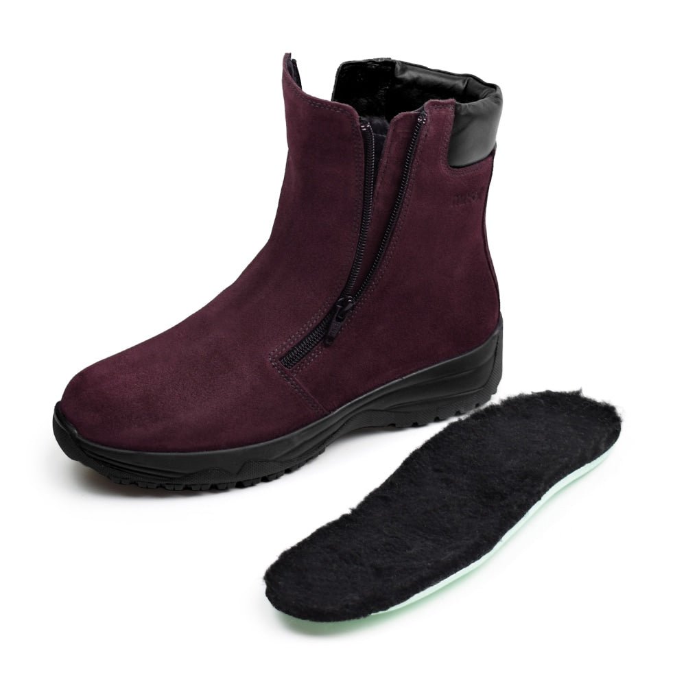 Minfot Dubbskor Boden Mocka Ull Bordeaux