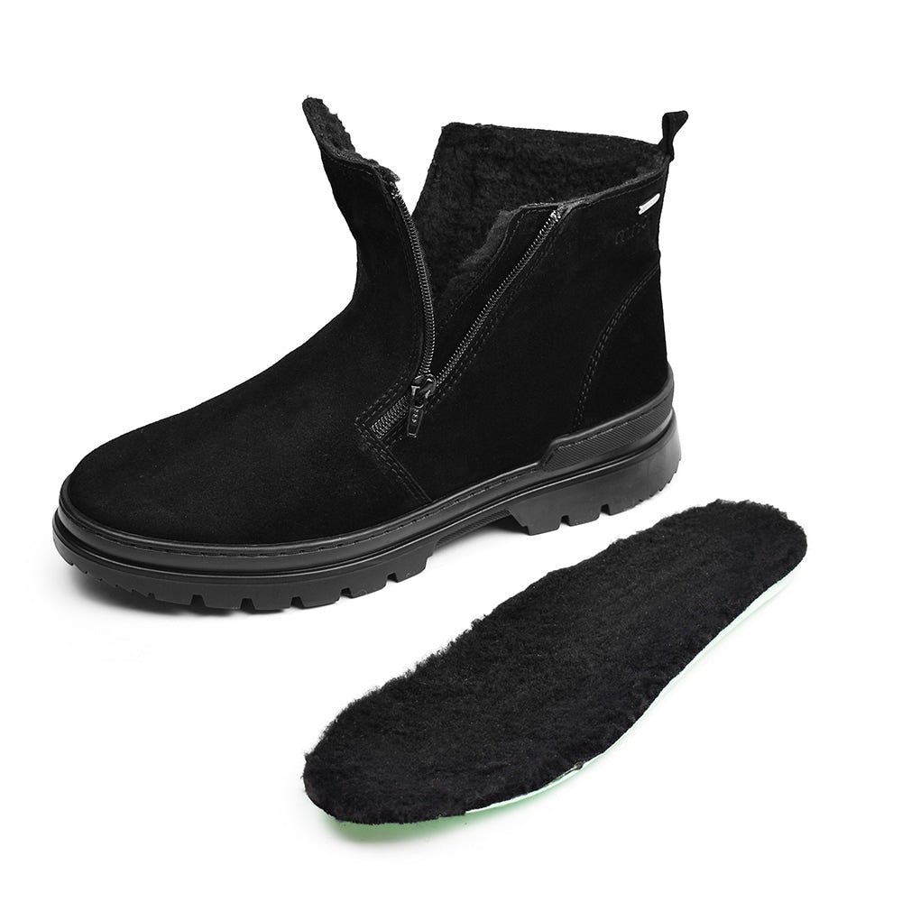 Minfot Dubbskor Kalix Mocka Ull Svart