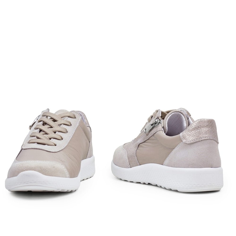 RESALE Minfot Way Sneaker Bred Stretch Zip Beige