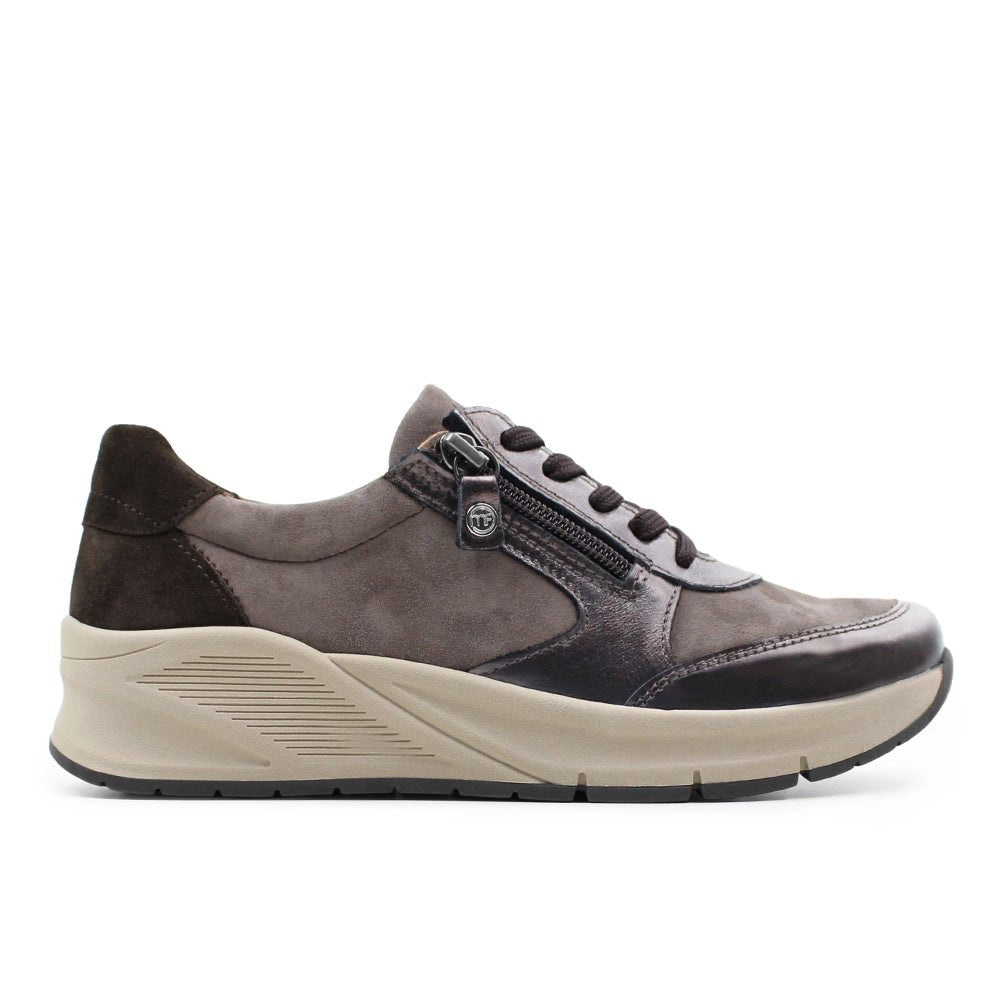 Minfot Vei Sneaker Stretch Nubuck Taupe Oxid