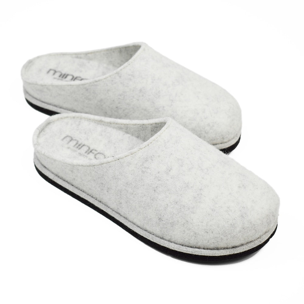 Minfot Tofflor Slip-on Viken Ull Ljusgrå