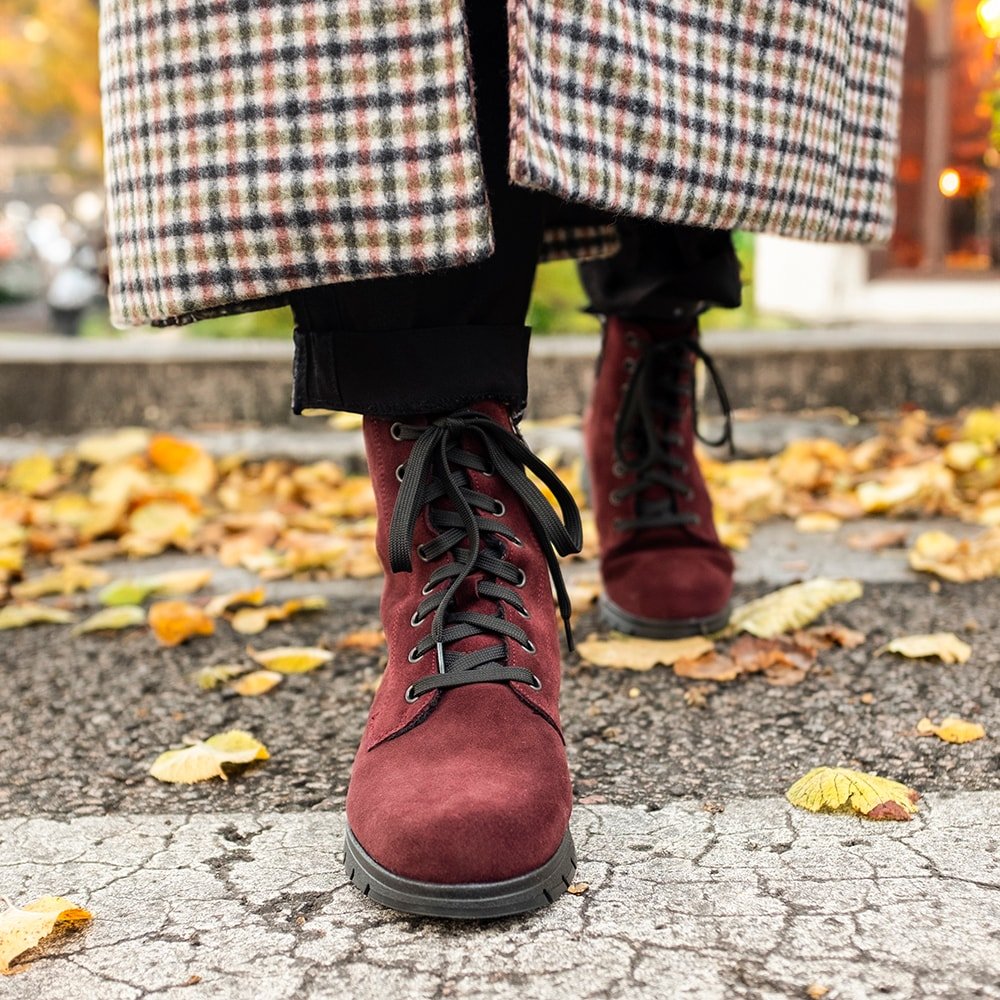 Produktbild 13 - Minfot Aaltonen Vinterkängor Grip+ Zip Kiitos Mocka Ull Bordeaux