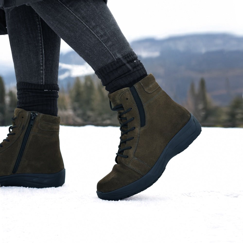 Minfot Dubbskor Lima Mocka Ull Mörkgrön