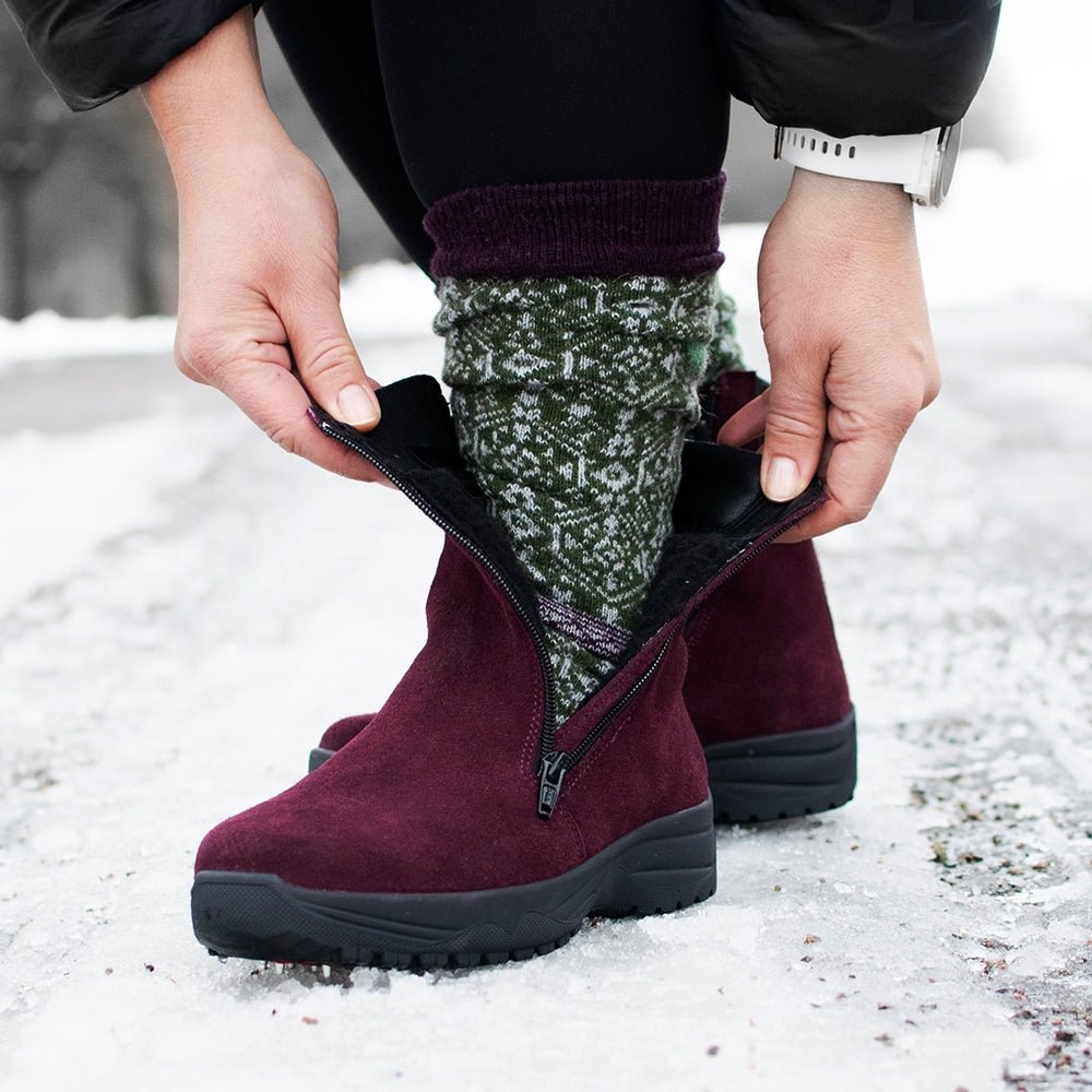 Minfot Dubbskor Boden Mocka Ull Bordeaux