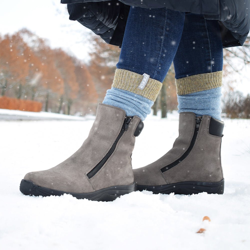 Minfot Dubbskor Boden Mocka Ull Taupe