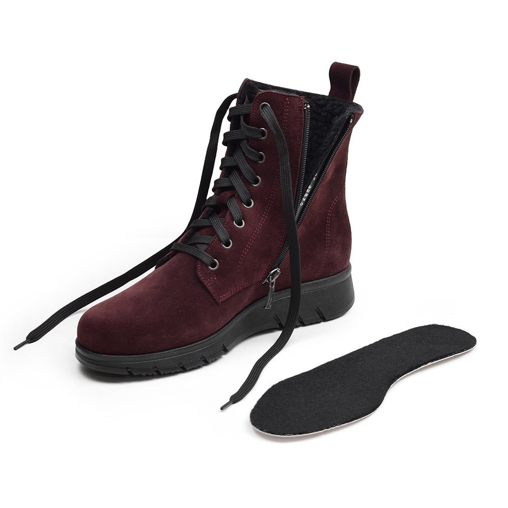 Produktbild 9 - Minfot Aaltonen Vinterkängor Grip+ Zip Kiitos Mocka Ull Bordeaux