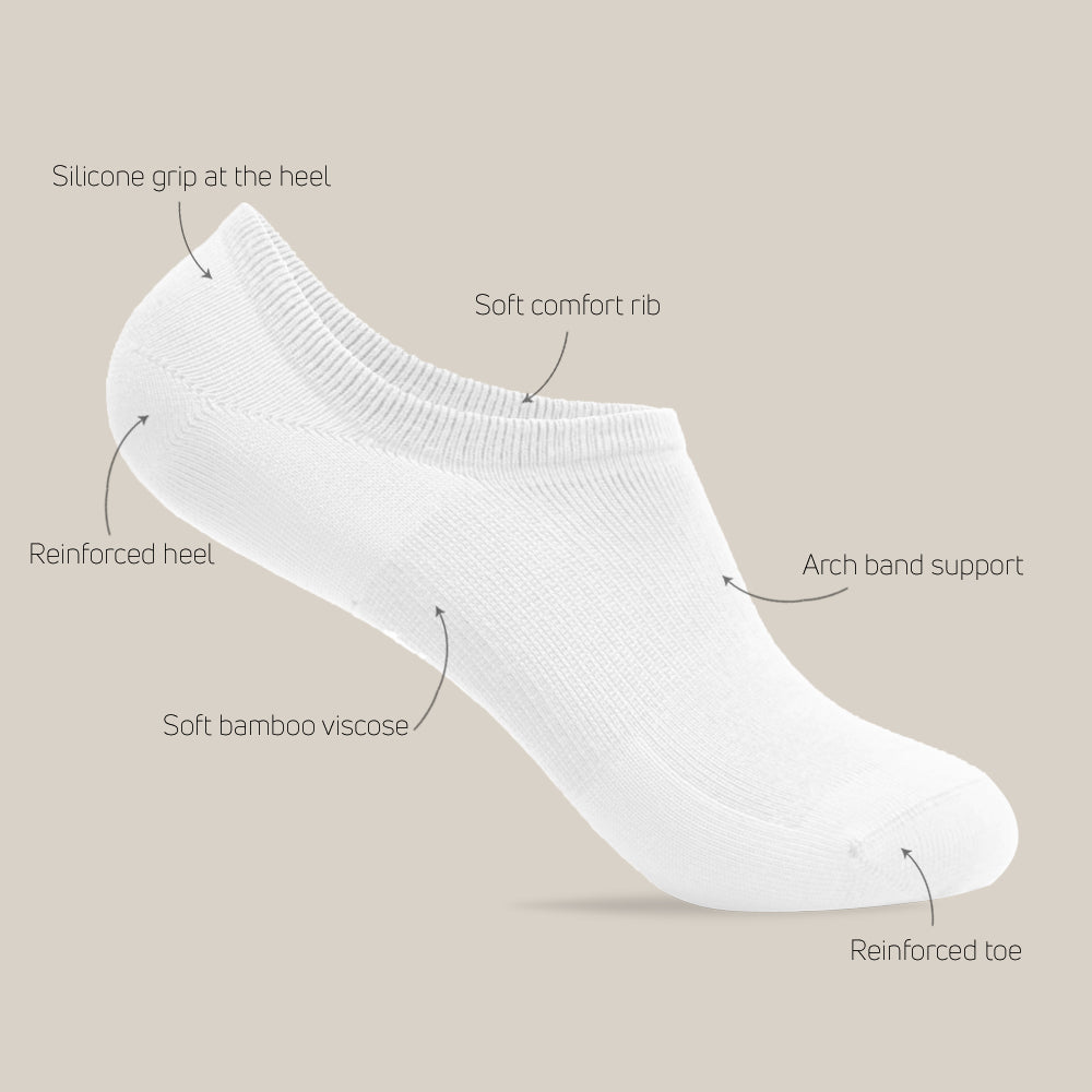 Minfot Ankelstrumpor Bambu vit 1-pack