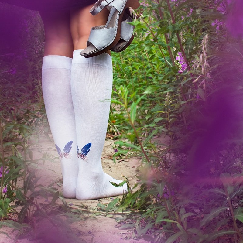 Produktbild 14 - vita-stodstrumpor-fjaril-minfot-flawless-walk-colibri