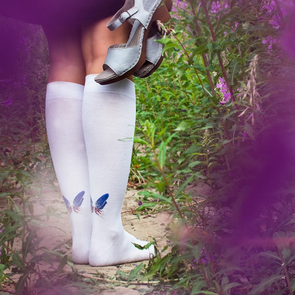 Produktbild 2 - vita-stodstrumpor-klass-1-minfot-fjaril